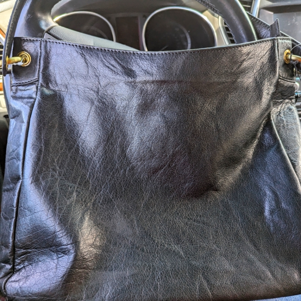 ECOTORIE BLEU  REAL LEATHER /  BLACK HANDBAG. NEW MSRP $480